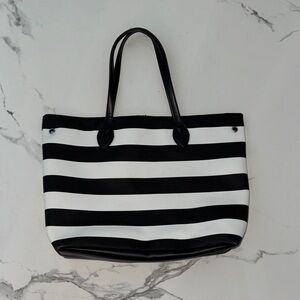 Black and White Striped Tote Bag